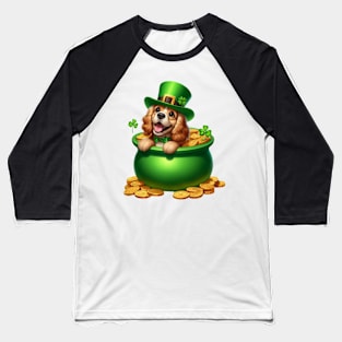 St Patricks Day Cocker Spaniel Dog Baseball T-Shirt